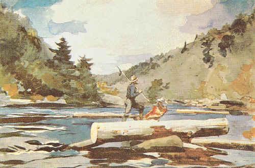 Winslow Homer Hudson River, Logging oil painting picture